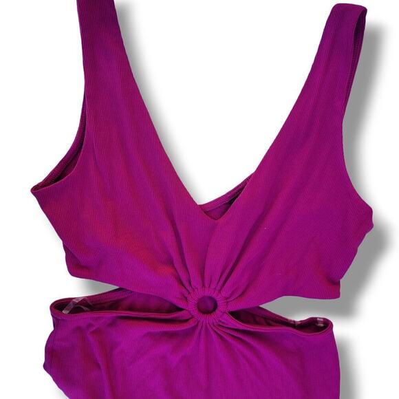 Wild Fable Women’s Plum Purple Tank Bodysuit | Side Cut Out | Rayon Spandex - Picture 4 of 9